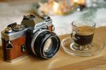 Minolta XD7 beim Kaffee