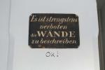 Schild Wände beschreiben