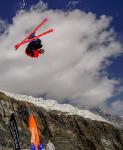 Saas Fee Big Air red skis