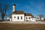 Erdfunkstelle Raisting mit Kapelle mit Weitwinkel