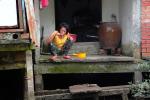 Morgentoilette am Mekong