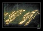 Lichtspiel mit Weihnachtsbeleuchtung